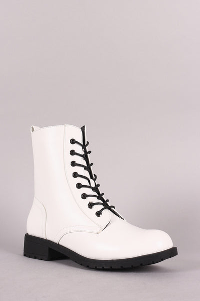 Wild Diva Lounge 8 Hole Lace Up Combat Boot